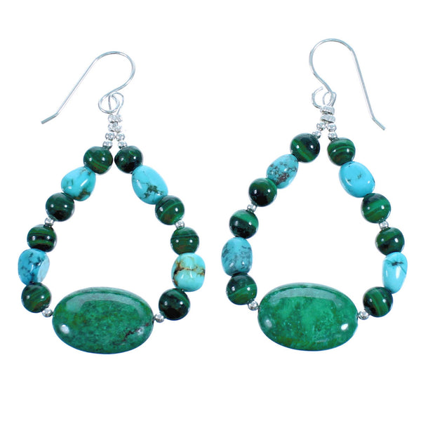 Sterling Silver Multicolor Hook Dangle Bead Earrings RX115648